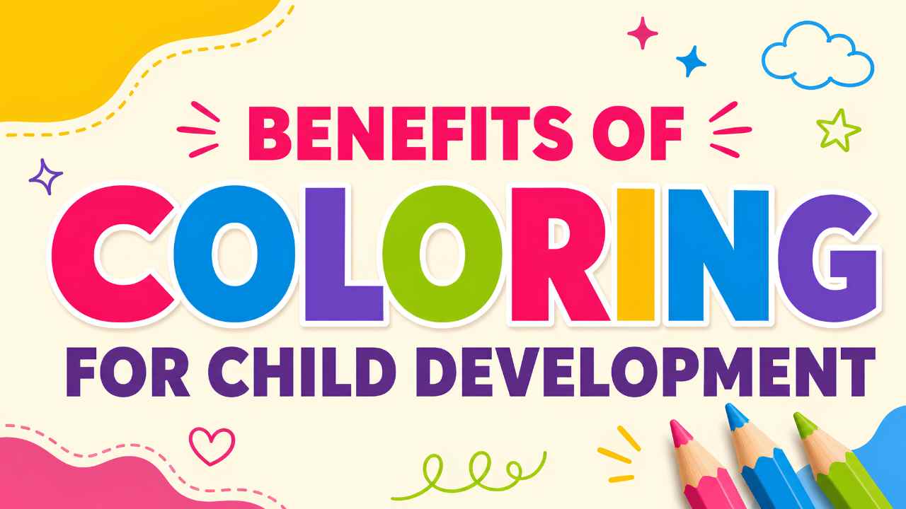 Child coloring page activity supporting fine-motor practice and creative screen-free play