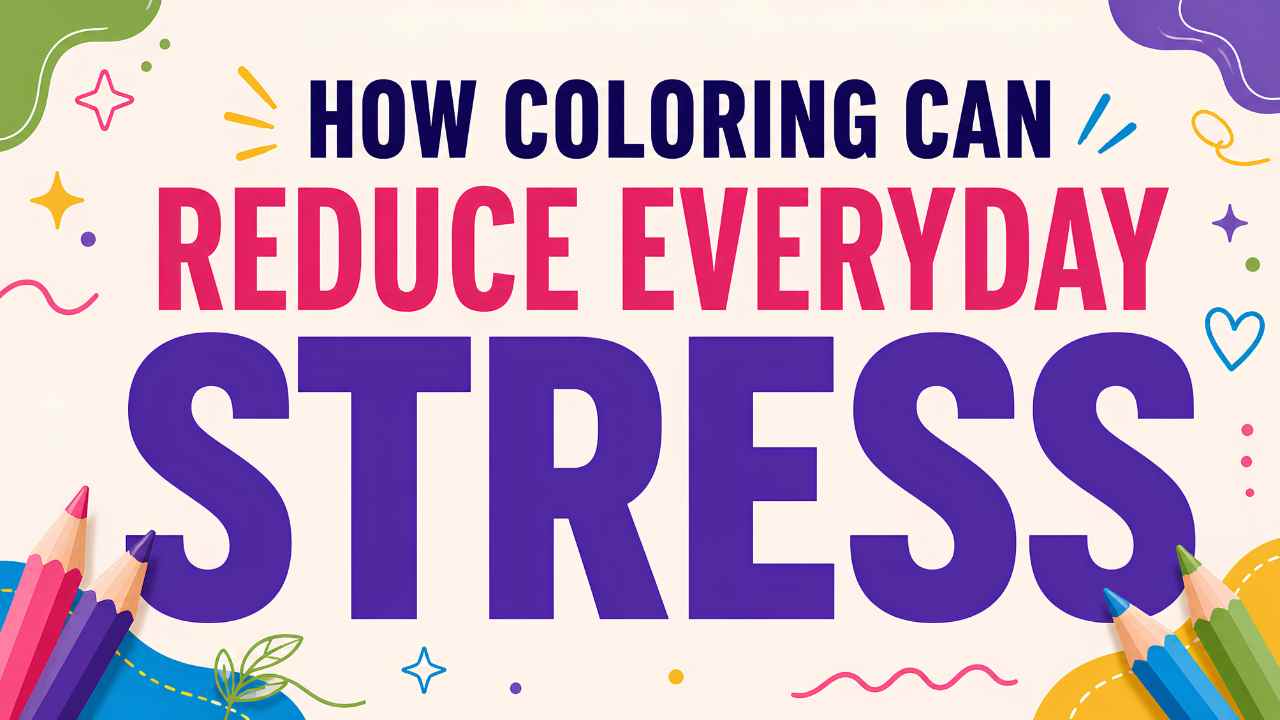 Screen-free coloring book activity for everyday relaxation and mindful creative time