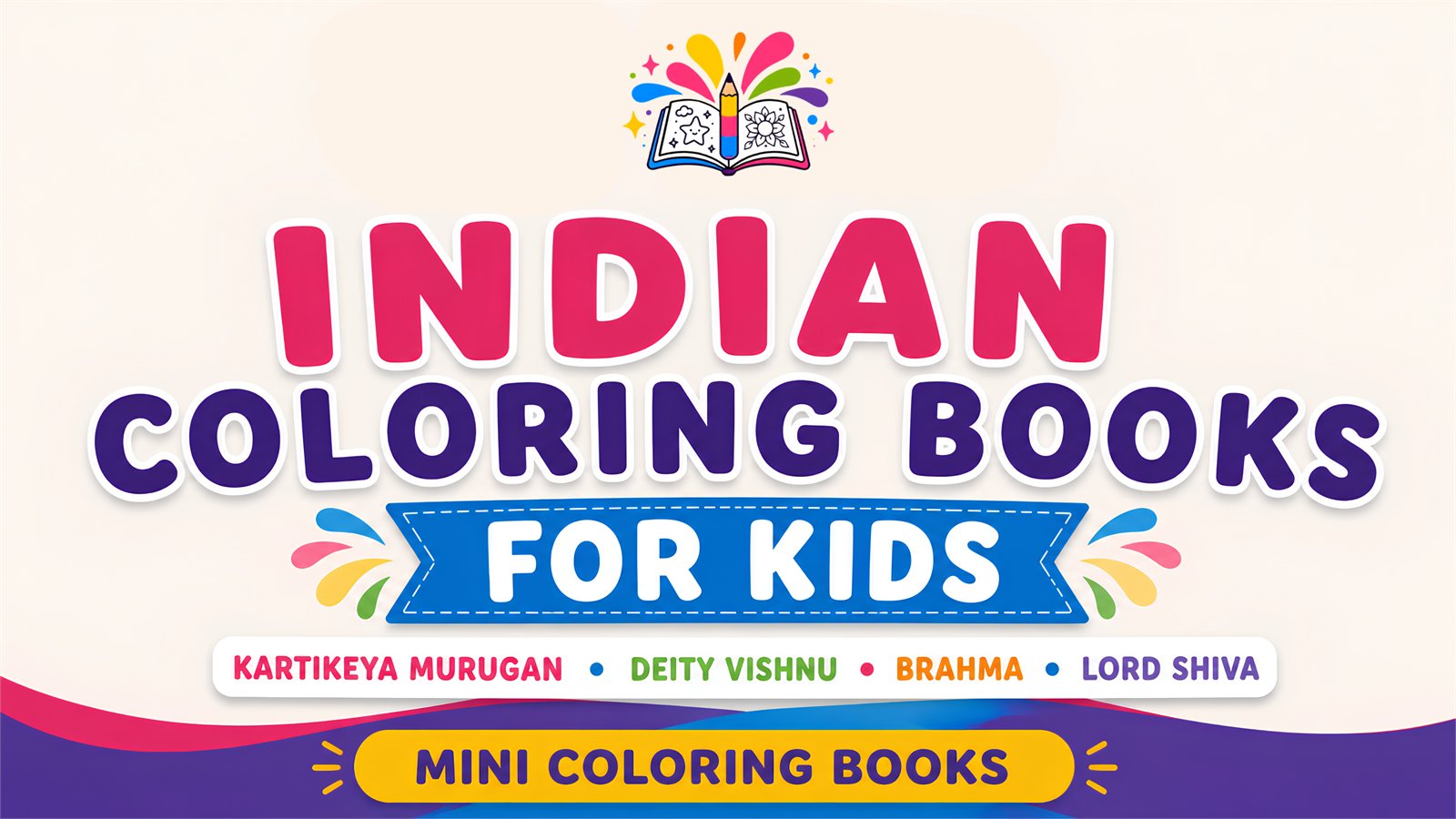 Indian coloring book for kids with Hindu culture activities