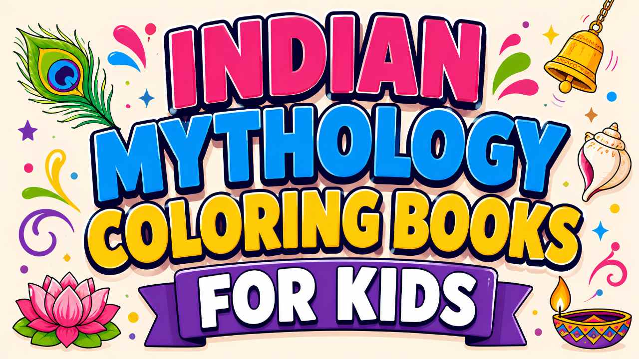 Indian mythology coloring books for kids and adults with Hindu deity themes