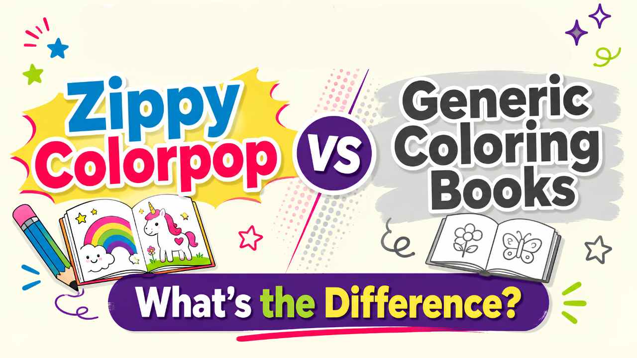 Zippy Colorpop Hindu coloring books compared with generic coloring book options