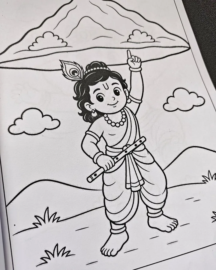 3. Children Can Choose a Deity They Already Love - Child-friendly Hindu god coloring book artwork
