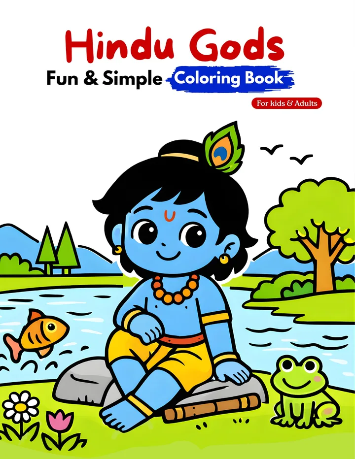 What Is a Physical Coloring Book? - Printed Hindu Gods coloring book cover