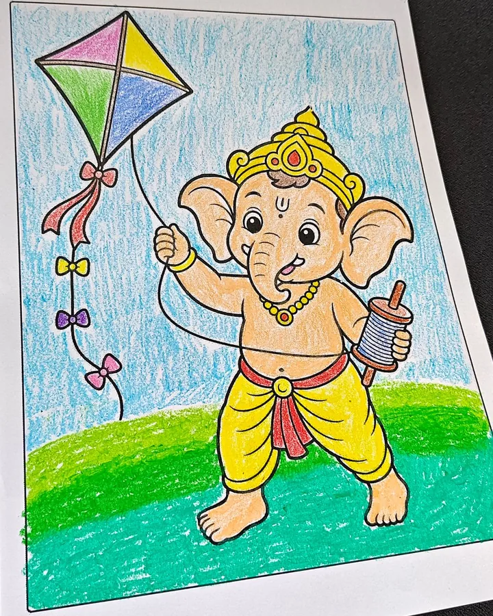 Can Kids and Adults Color Together? - Ganesha coloring book page for children