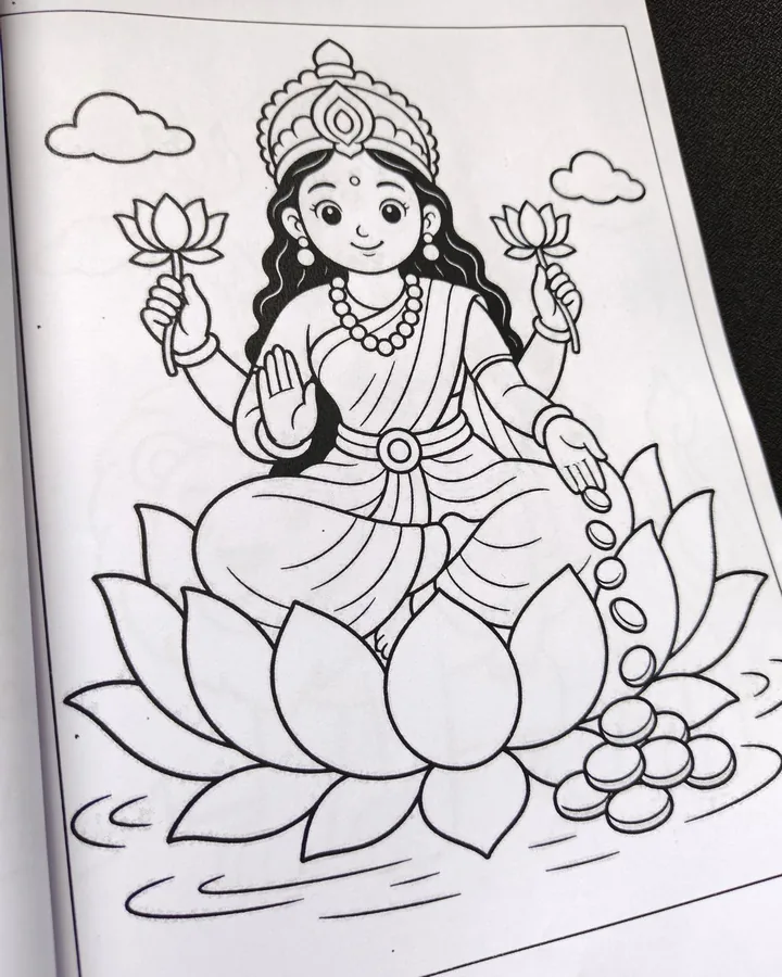 2. Coloring Can Become a Mindfulness Activity - Printed Hindu gods coloring page for quiet creative time