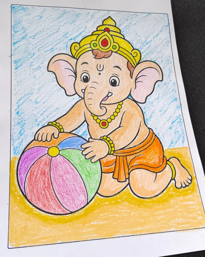 4. Lord Ganesh Coloring Book for Kids - Lord Ganesh coloring book artwork for kids
