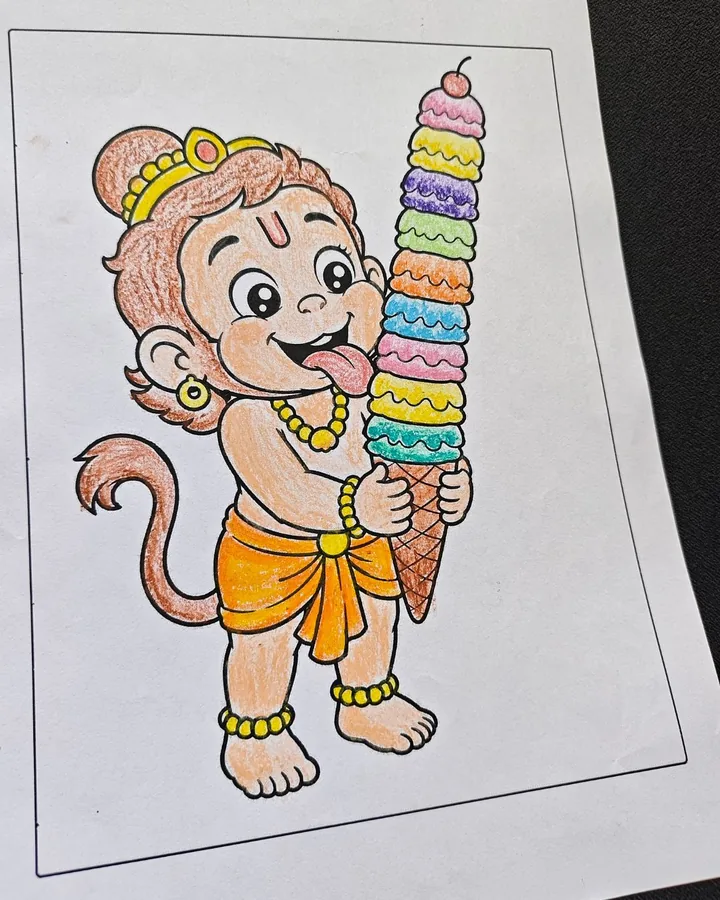 3. Lord Hanuman Coloring Book for Kids - Lord Hanuman coloring book artwork for kids