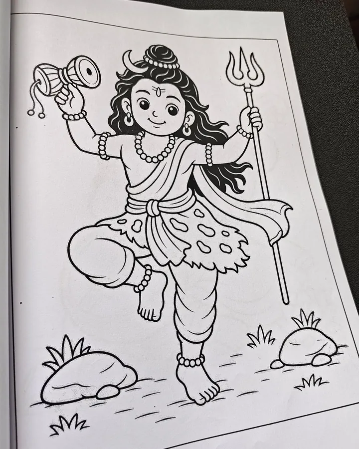 4. The Hindu Gods Book Offers More Variety - Lord Shiva coloring book page for kids