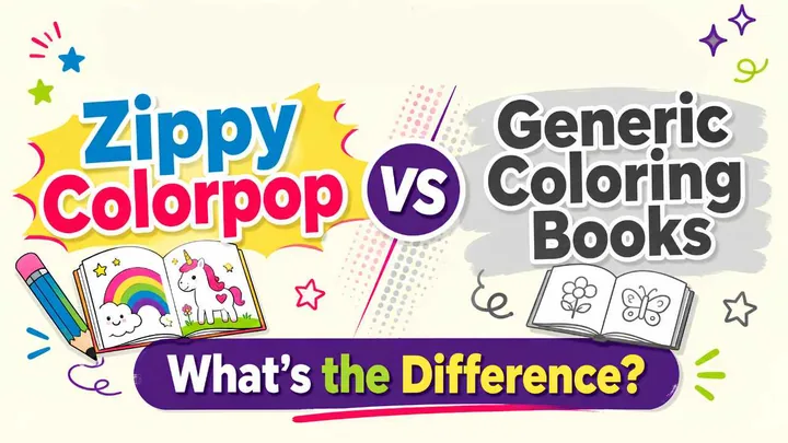 Coloring vs. Free Drawing: Which Is Better? - Zippy Colorpop versus generic coloring books comparison image