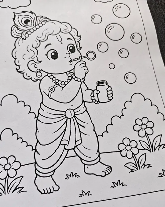 Zippy Colorpop coloring tutorial image for kids using Hindu coloring book pages.