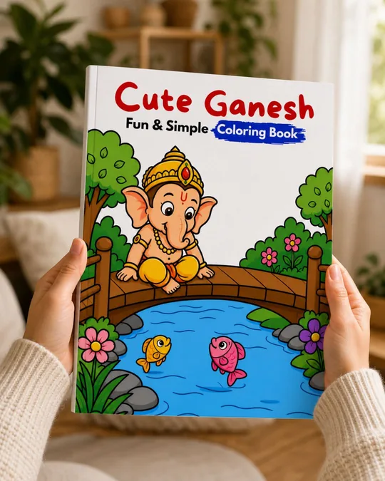 Zippy Colorpop Ganesha book image for kids and Hindu coloring activities.