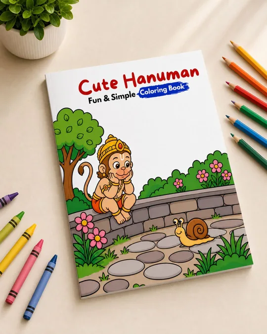 Zippy Colorpop Hanuman book image for kids with Hindu mythology coloring artwork.