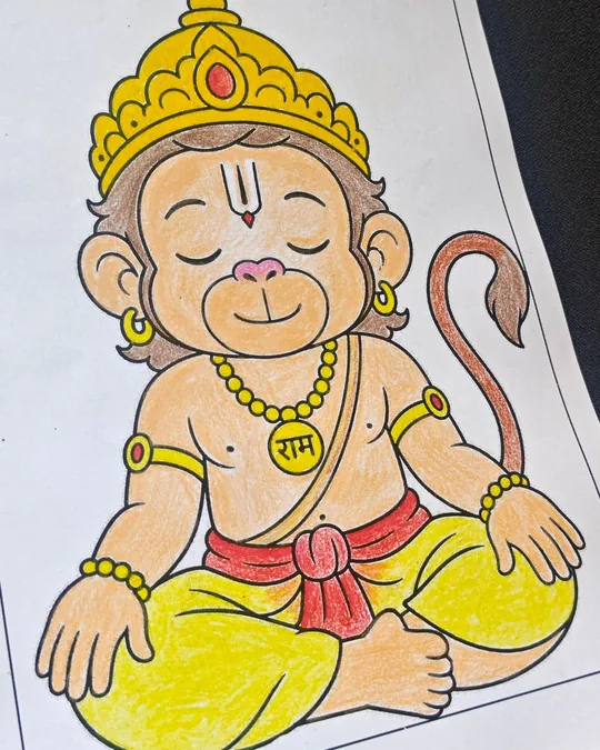 Zippy Colorpop Hanuman book page image for kids learning Hindu mythology.
