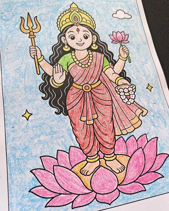 Zippy Colorpop Hindu gods coloring book image for kids with Indian mythology artwork.