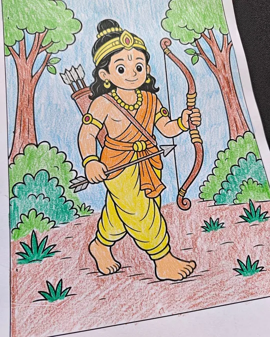 Zippy Colorpop Ramayana coloring book image for kids with Lord Rama story artwork.