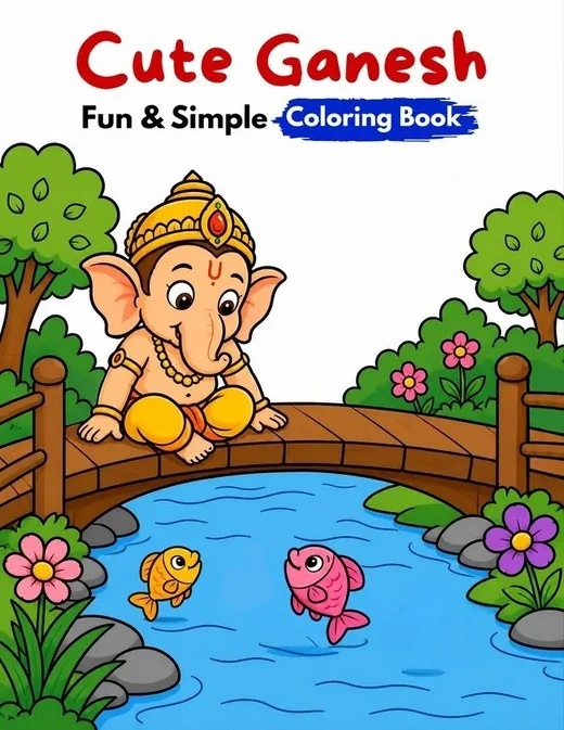 Lord Ganesha coloring book for kids available in Italy