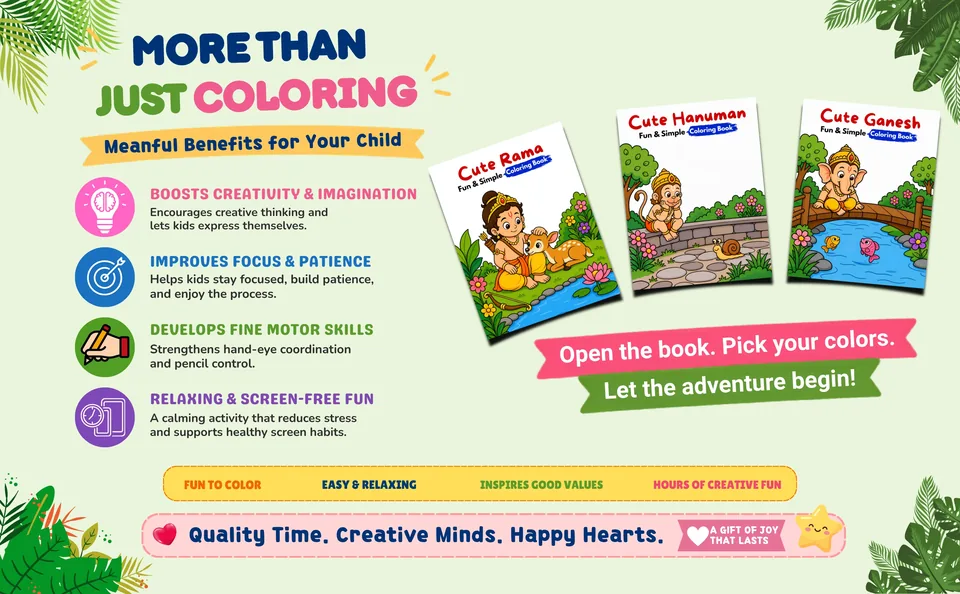 Lord Krishna coloring book for screen-free creative fun