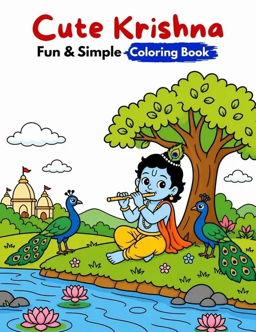 Lord Krishna coloring book for kids available in Spain