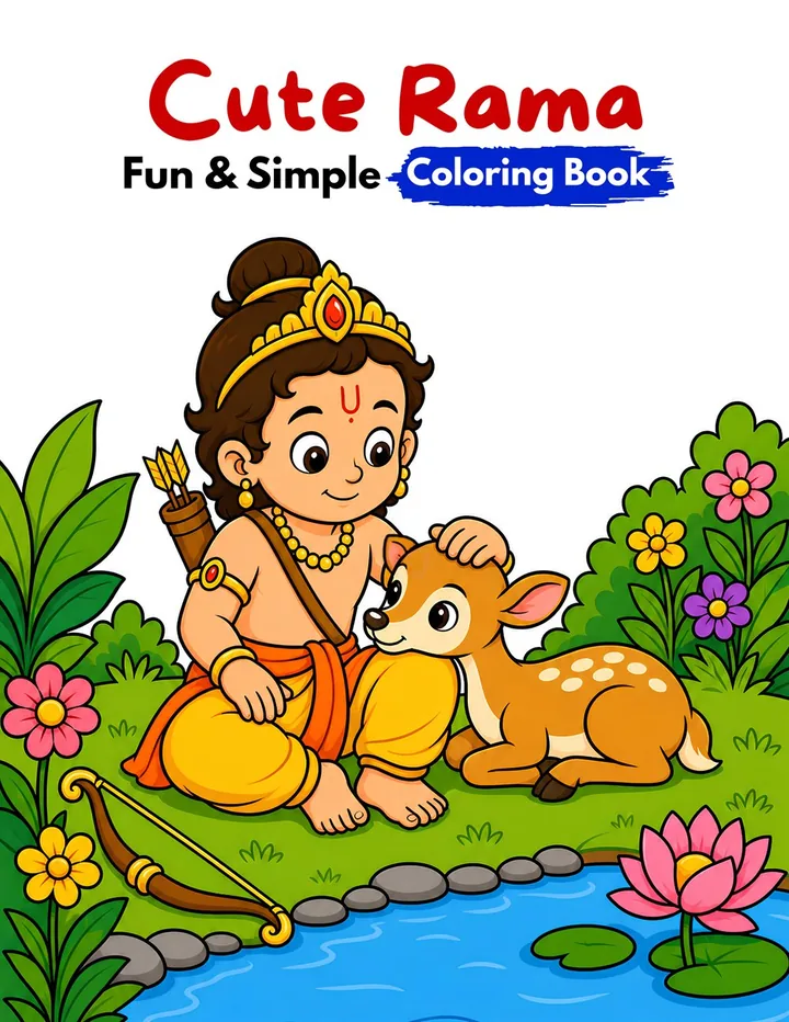 Lord Rama coloring book for kids available in Japan