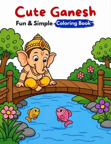 Lord Ganesha coloring book cover for kids