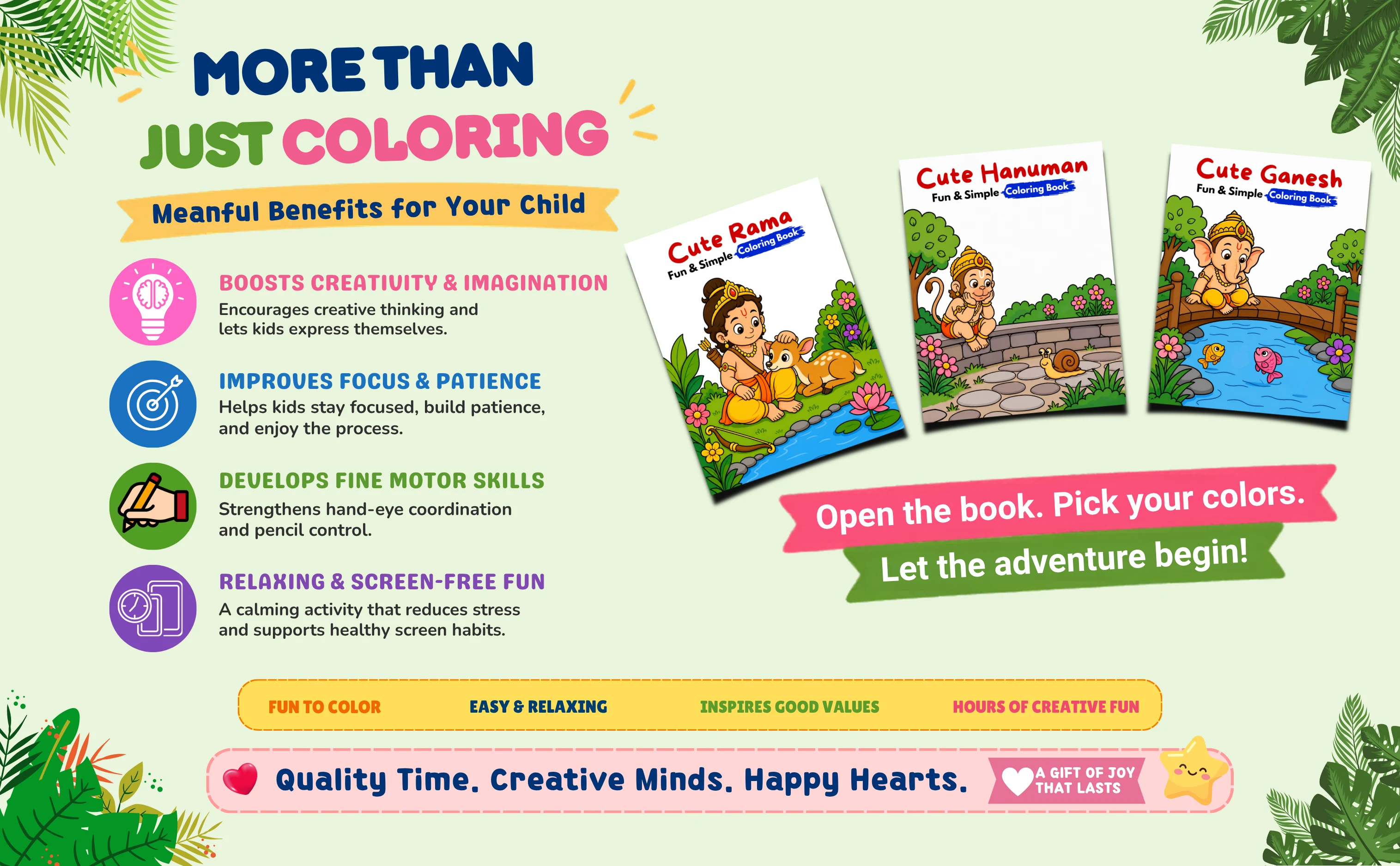 Krishna coloring book benefits for creativity and screen-free fun