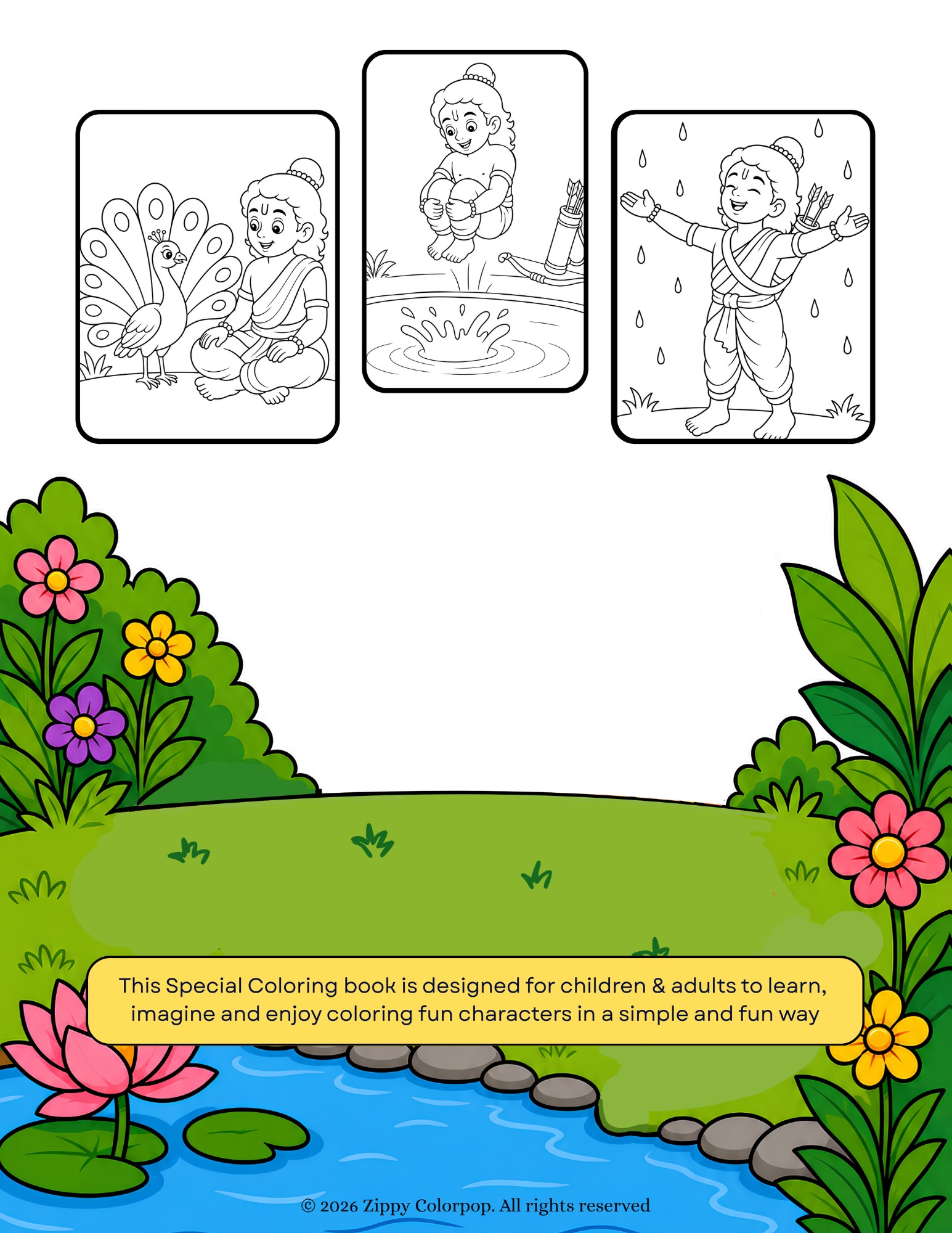 Cute Rama Fun and Simple Coloring Book back cover