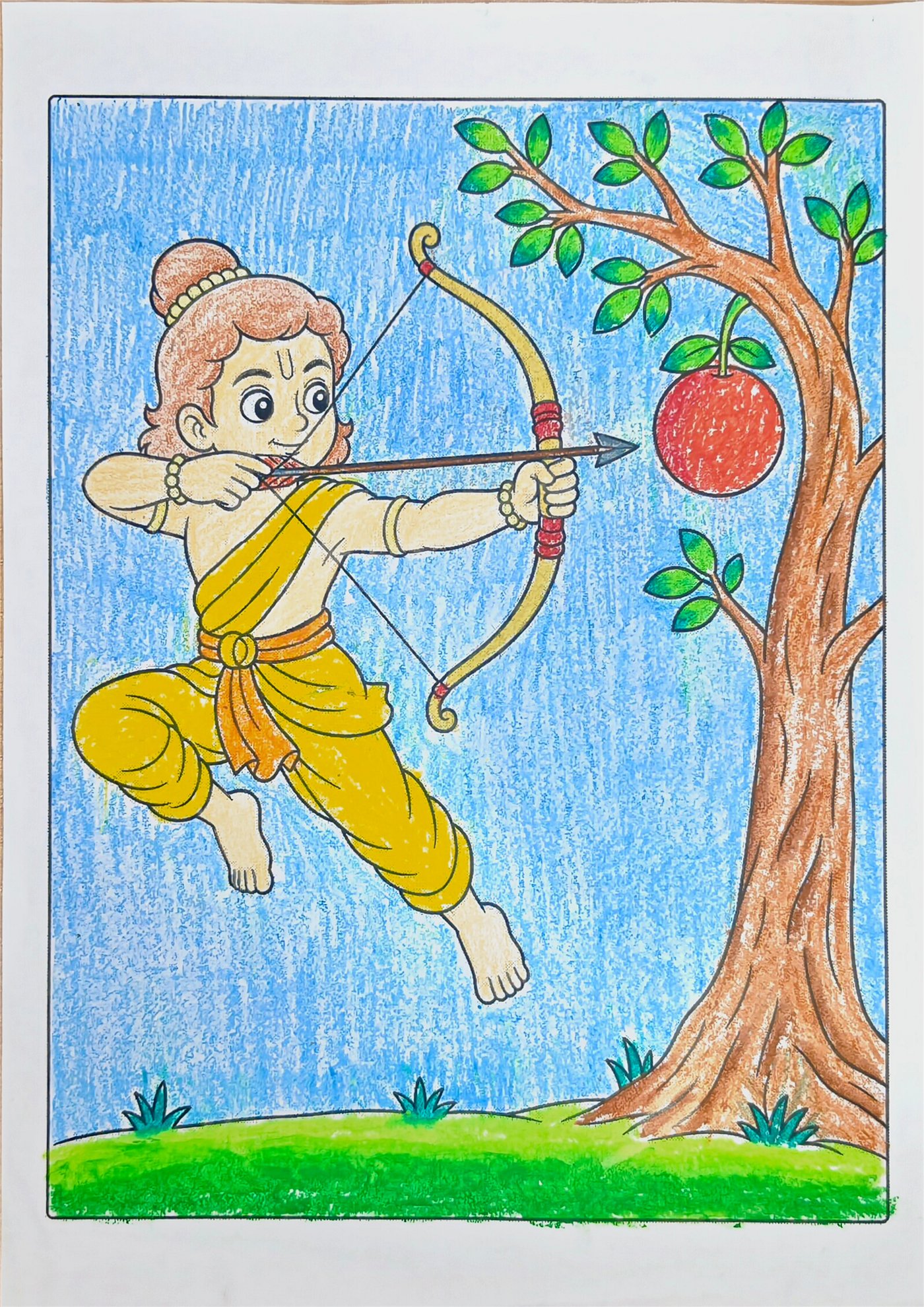Colored Lord Rama coloring page